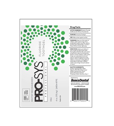 4.0 Oz (Pm5937 Rev000 25 Bb Pkg Pro Sys Fluoride Toothgel 4 Oz 4834 879 Outlines)